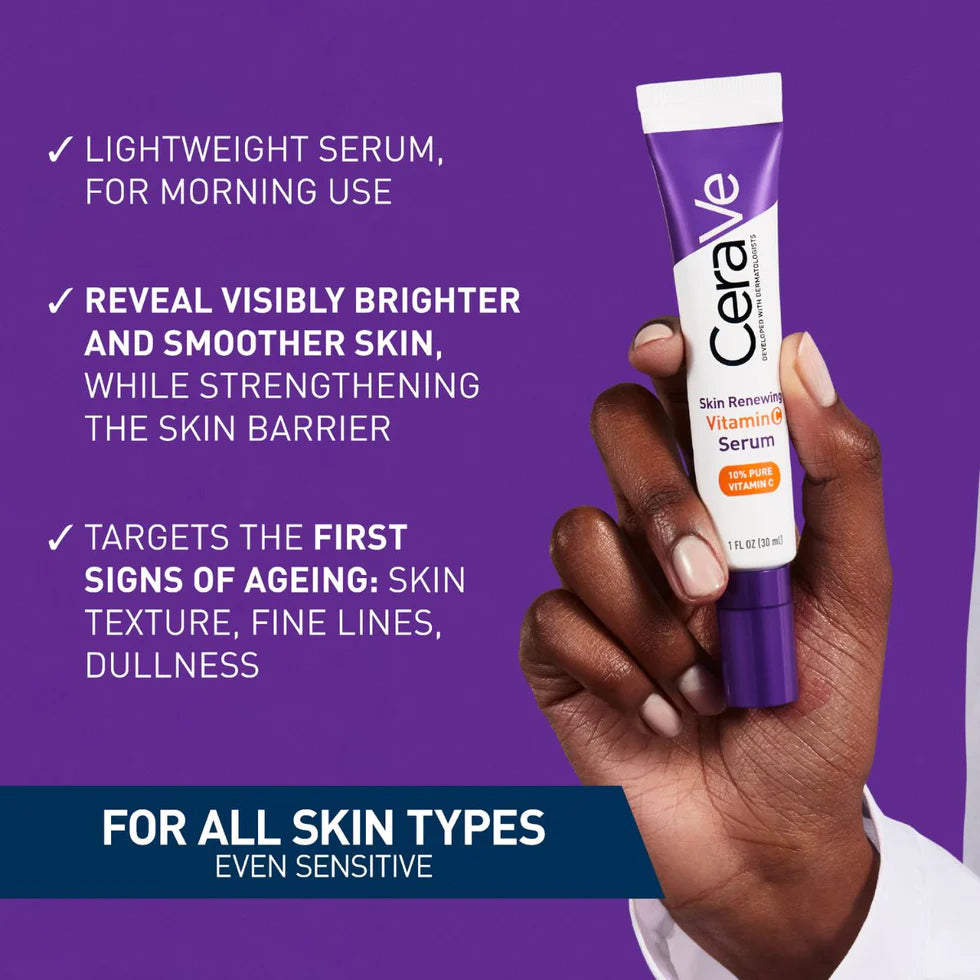 CeraVe Skin Renewing 10% Pure Vitamin C Serum for Fine Lines & Texture- 30ML