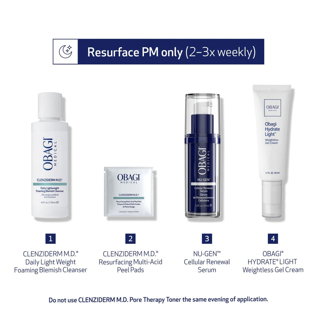 Obagi Medical CLENZIDERM M.D.® Resurfacing Multi-Acid Peel Pads (30 Pads)