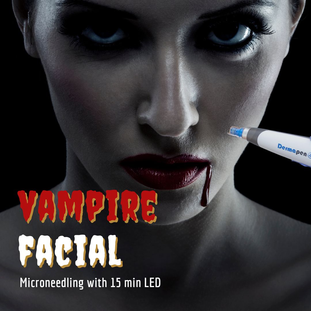 THE VAMPIRE FACIAL: Dermapen Microneedling Skin Rejuvenation Full Face (Halloween Special))